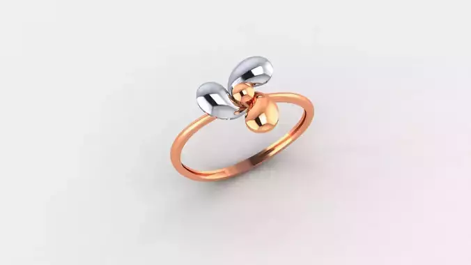Flower Ultra light wt minimalist Plain Gold Ring 3dm stl renders