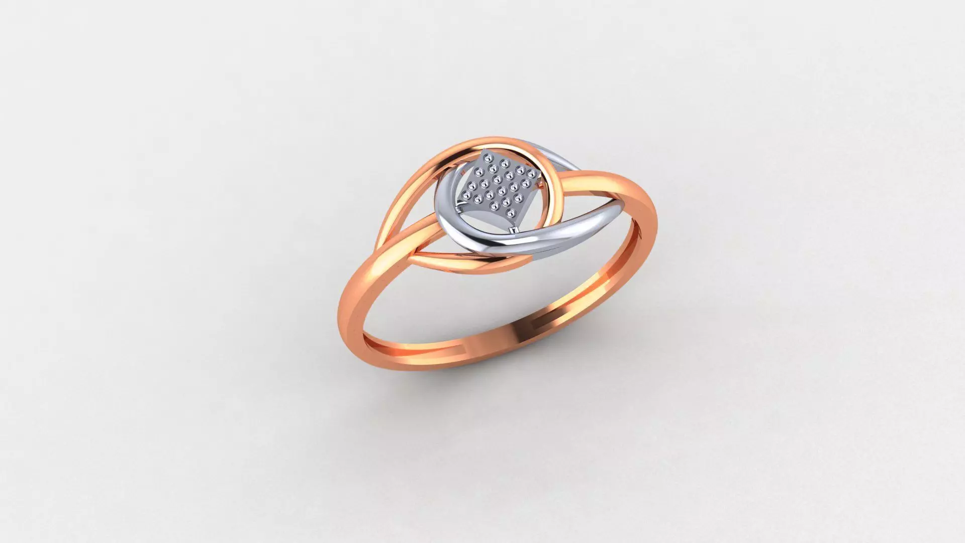 Dots on Square Ultra light wt minimalist Plain Gold Ring 3D print model_0