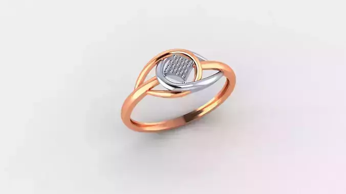 Dots on Square Ultra light wt minimalist Plain Gold Ring  3D print model