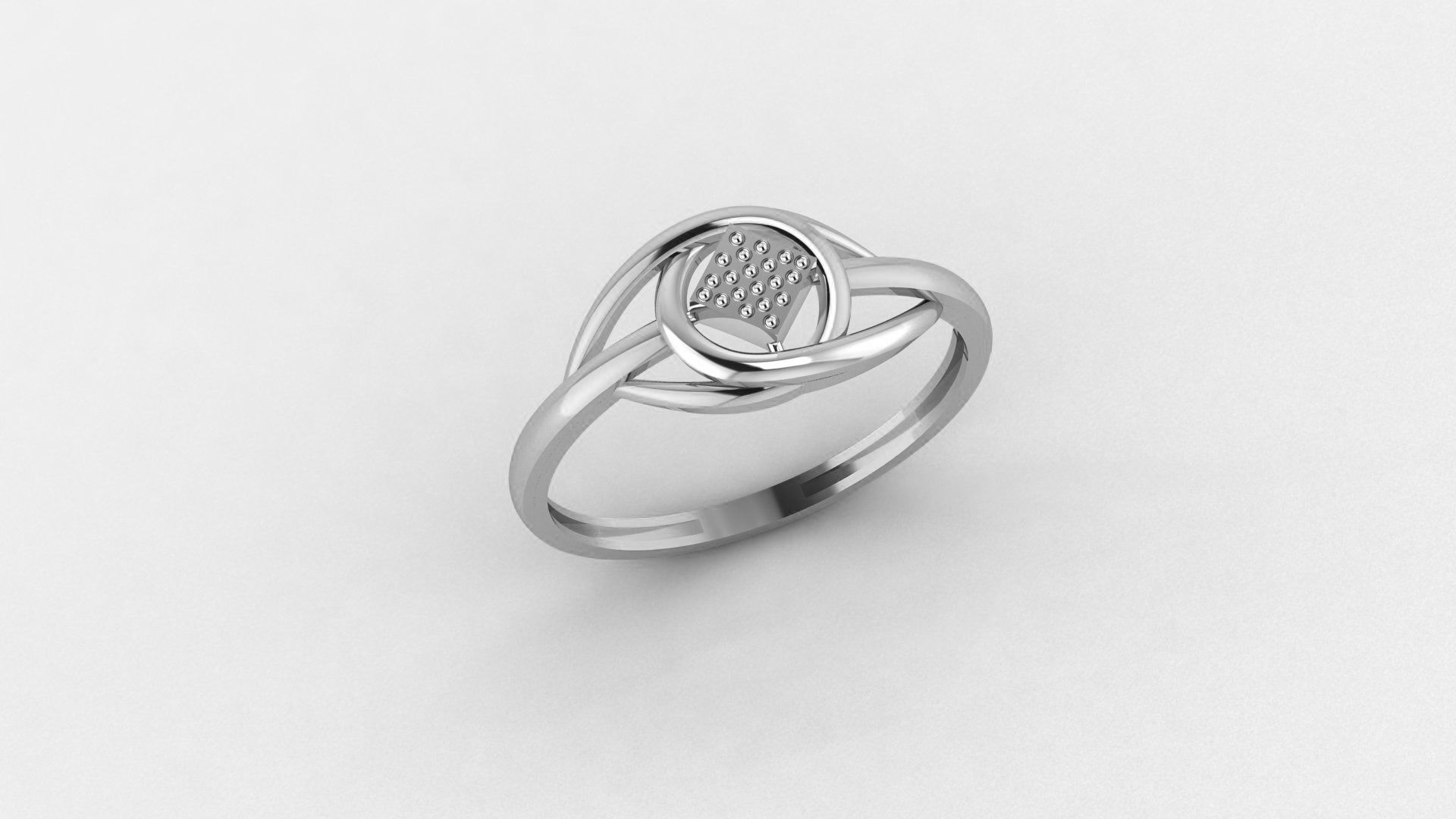 Dots on Square Ultra light wt minimalist Plain Gold Ring 3D print model_2