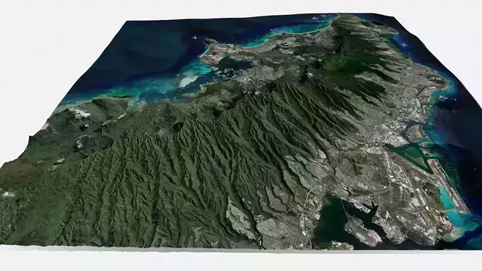 Mountain landscape Honolulu Hawaii 3D model