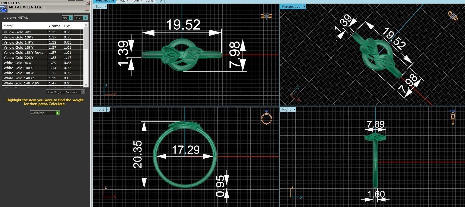 Heart Leaf Ultra light wt minimalist Plain Gold Ringheart 3D print model_3