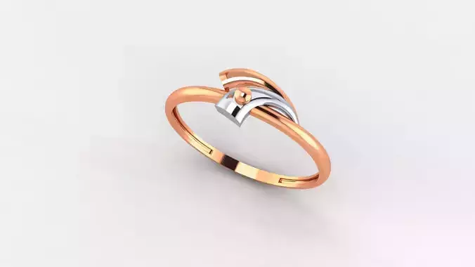 Peacock Head Ultra light wt minimalist Plain Gold Ring 3dm stl