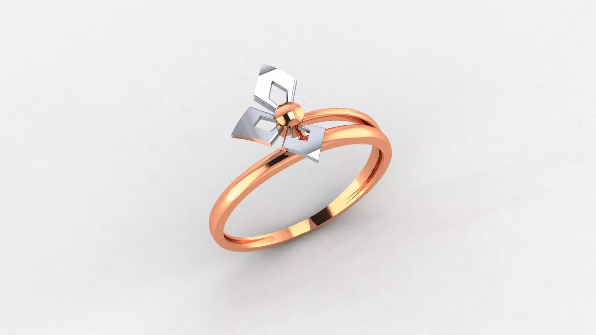 Blooming Flower Ultra light wt minimalist Plain Gold Ring 3D print model_0