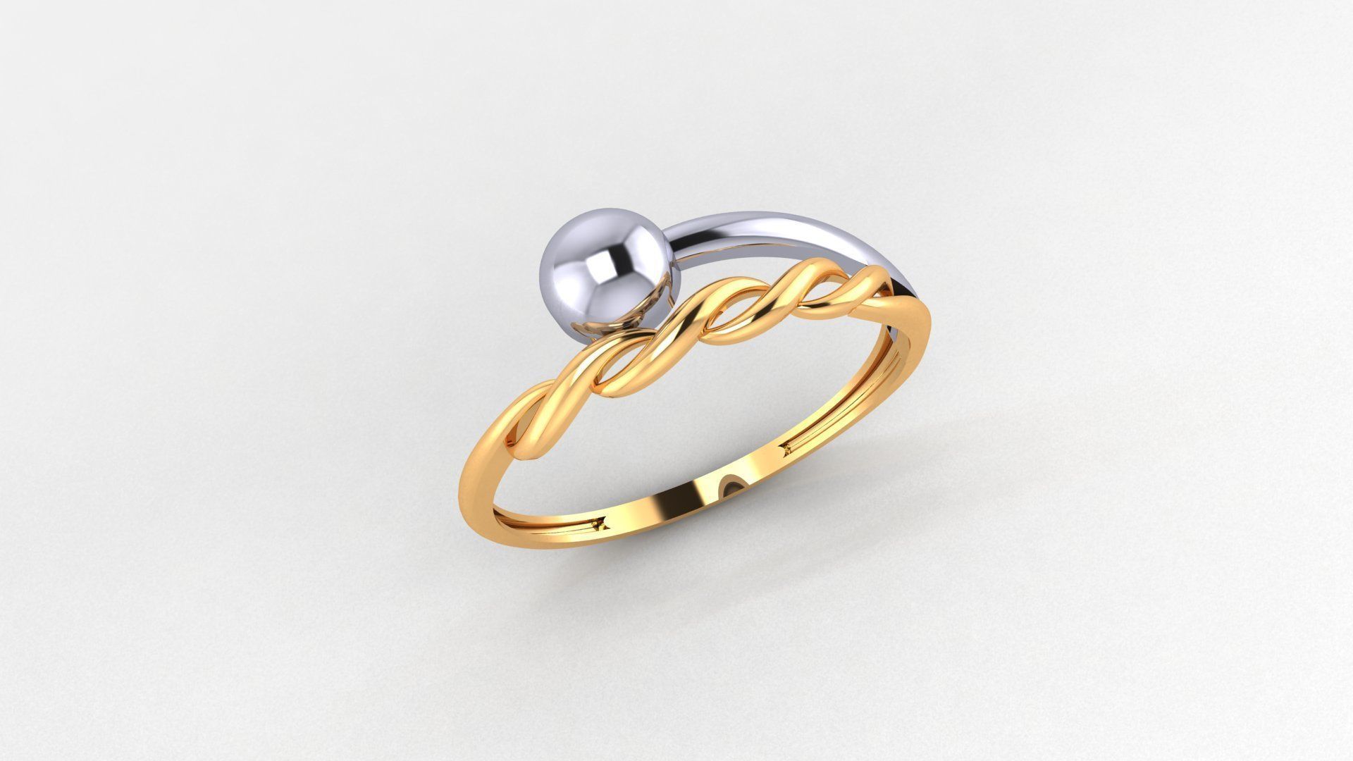 Wire Ball Ultra light wt minimalist Plain Gold Ring 3dm stl 3D print model_1