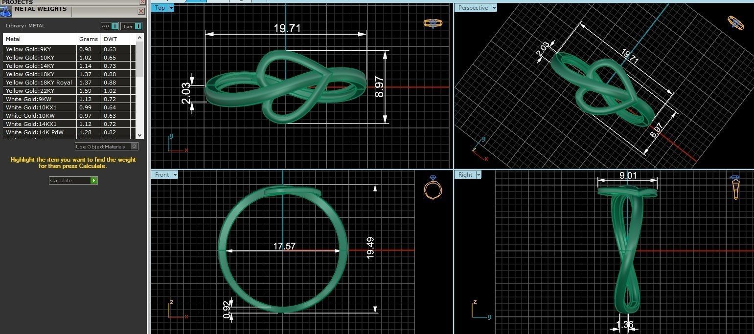 Heart Love Valentine Ultra light wt minimalist Plain Gold Ring 3D print model_3