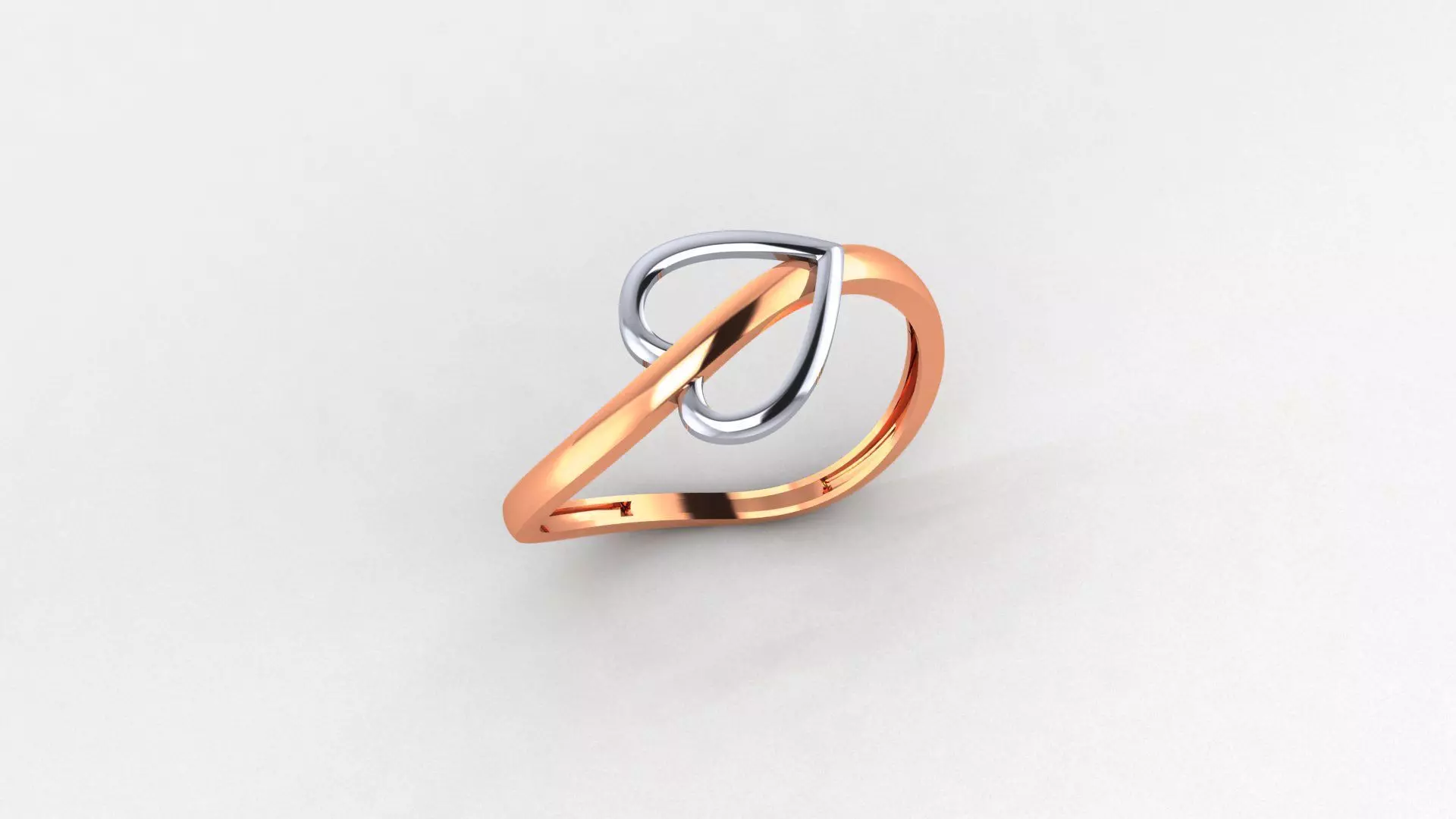 Heart Love Valentine Ultra light wt minimalist Plain Gold Ring 3D print model_0