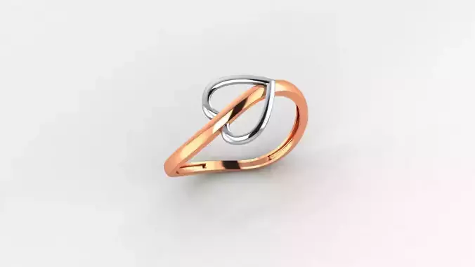 Heart Love Valentine Ultra light wt minimalist Plain Gold Ring