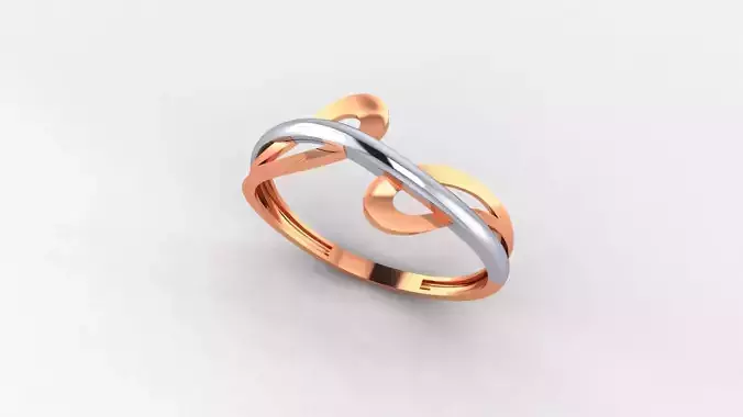 Wave Wire Mesh Ultra light wt minimalist Plain Gold Ring 3D print model