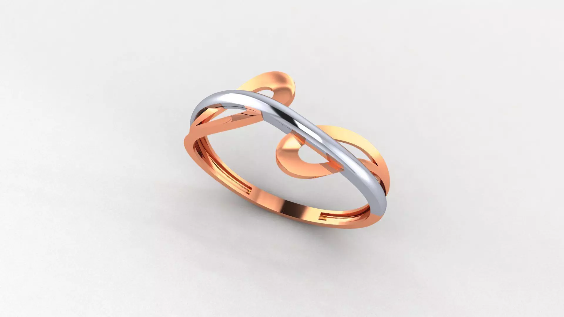 Wave Wire Mesh Ultra light wt minimalist Plain Gold Ring 3D print model_0