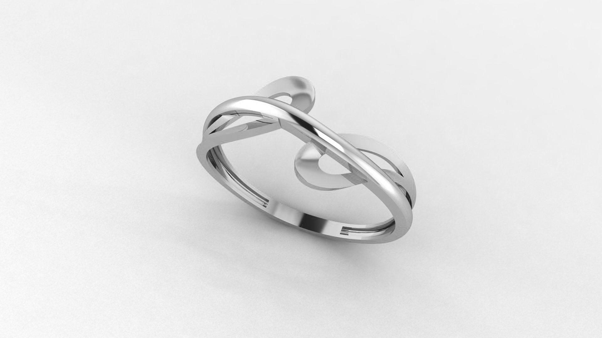 Wave Wire Mesh Ultra light wt minimalist Plain Gold Ring 3D print model_2