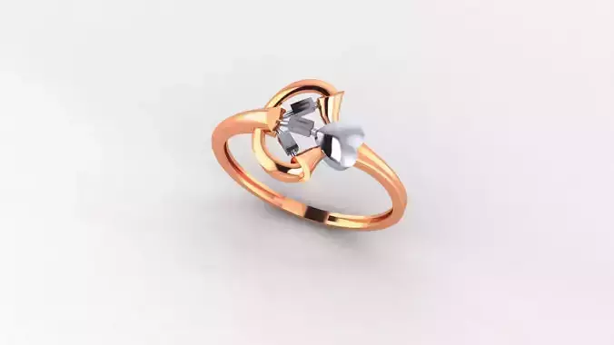 Heart Love Valentine Ultra light wt minimalist Plain Gold Ring 3D print model