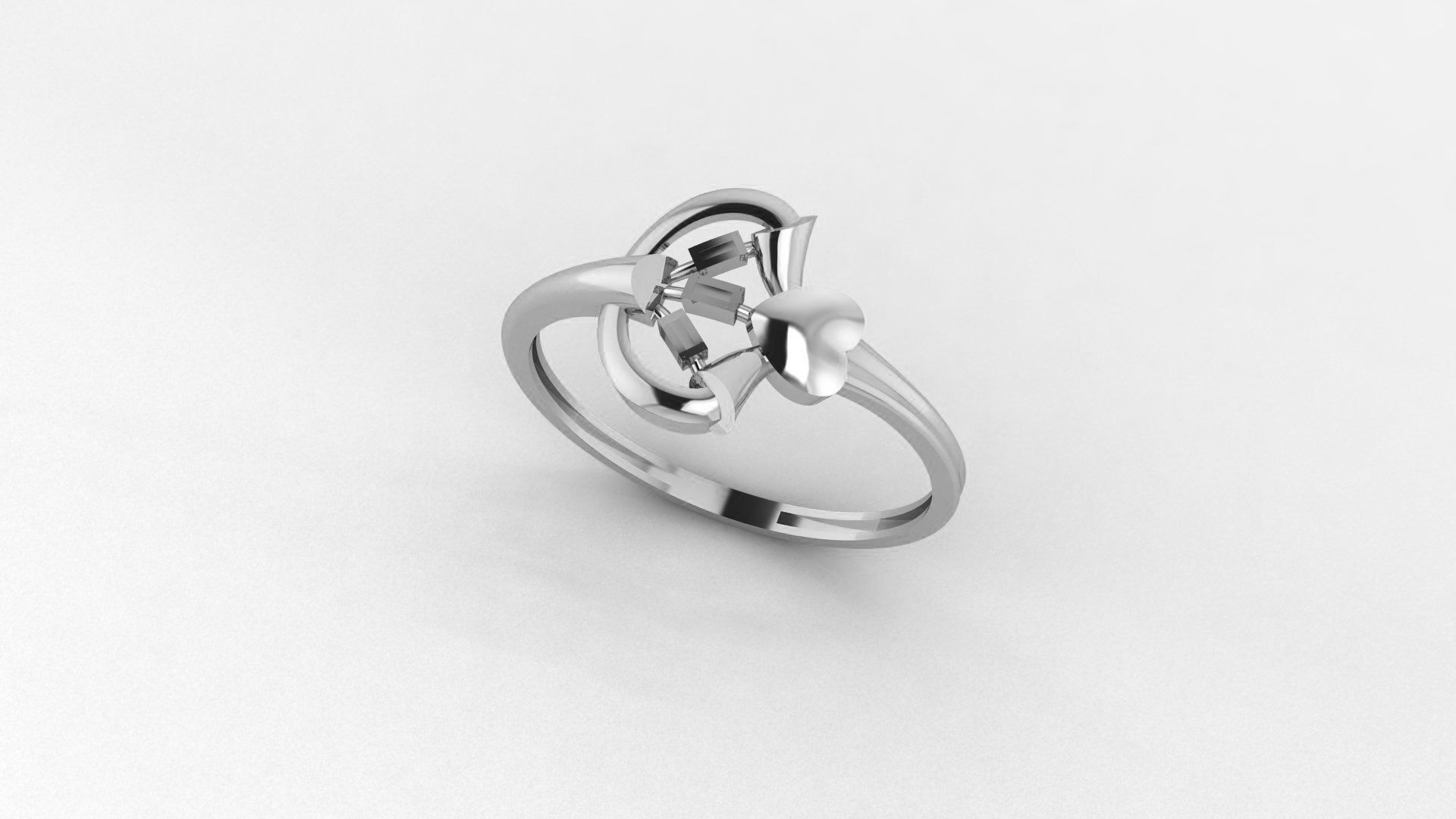Heart Love Valentine Ultra light wt minimalist Plain Gold Ring 3D print model_2
