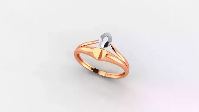 Pear Ultra light wt minimalist Plain Gold Ring 3dm stl renders