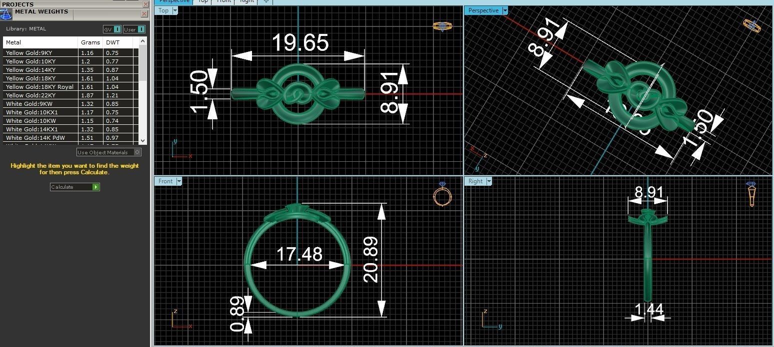 Blooming Flower Ultra light wt minimalist Plain Gold Ring 3D print model_3