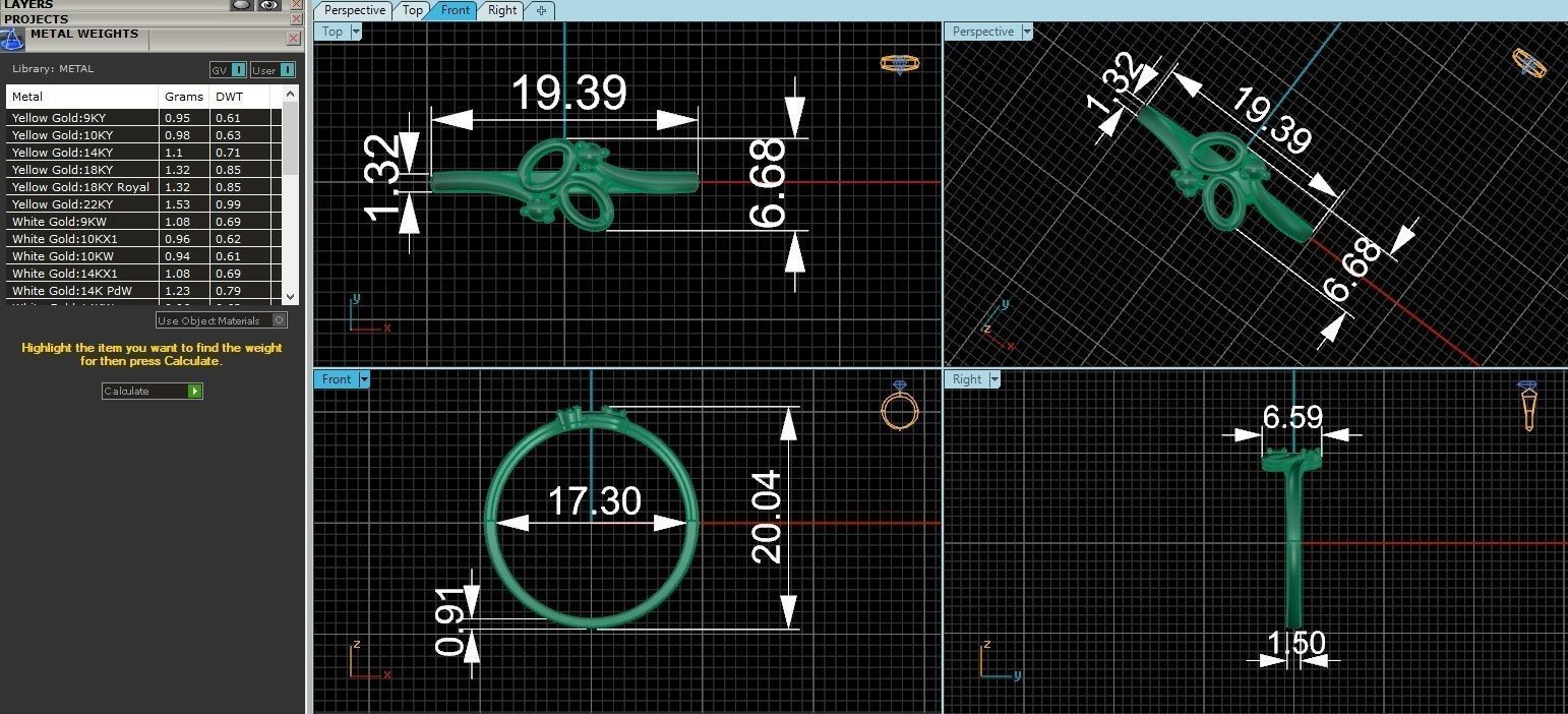 Ultra light wt minimalist Plain Gold Ring 3dm stl renders 3D print model_3
