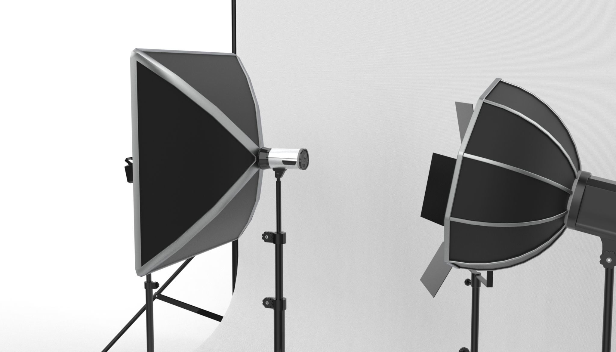 Studio Backdrop And Lights Kit Collection 3D model_8