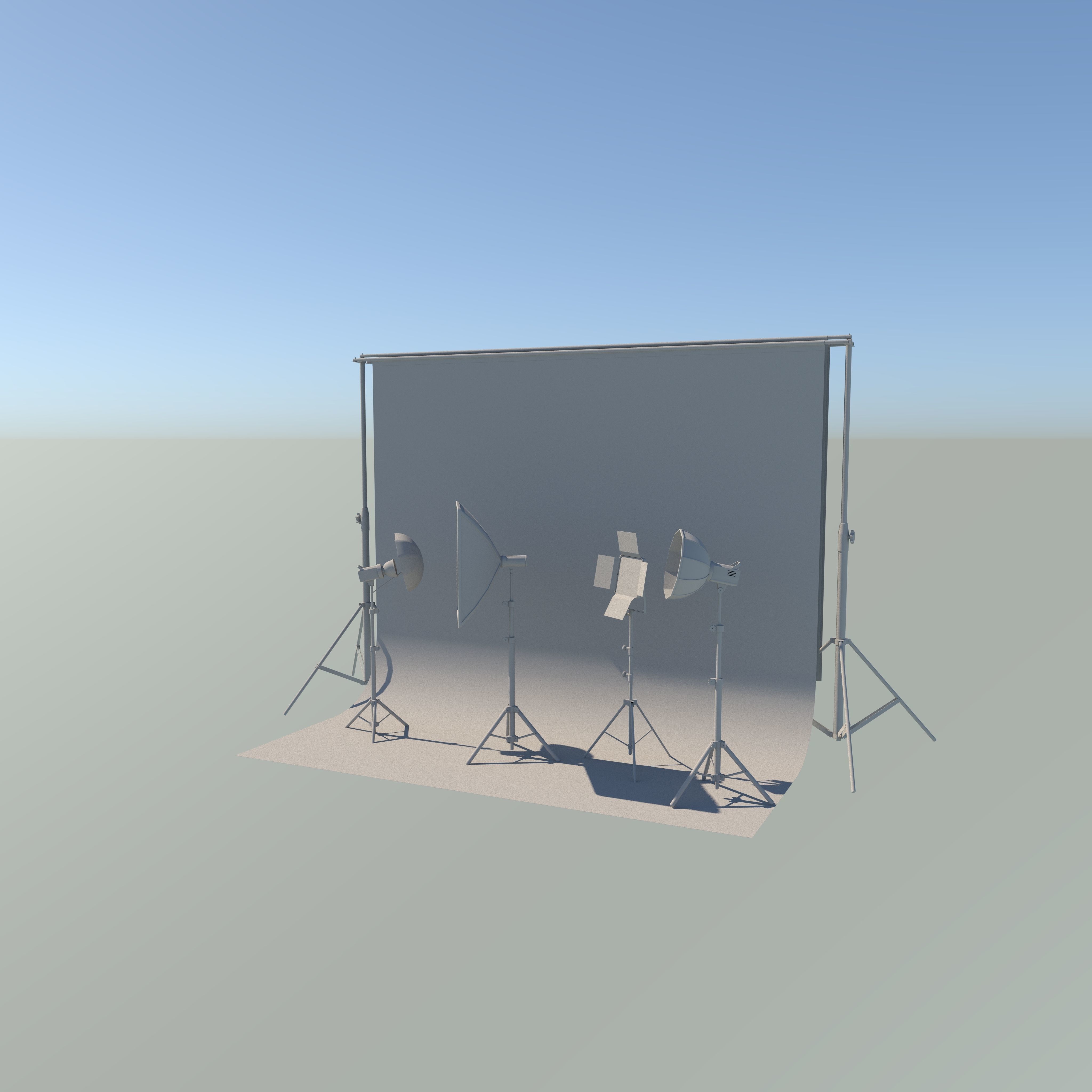 Studio Backdrop And Lights Kit Collection 3D model_13