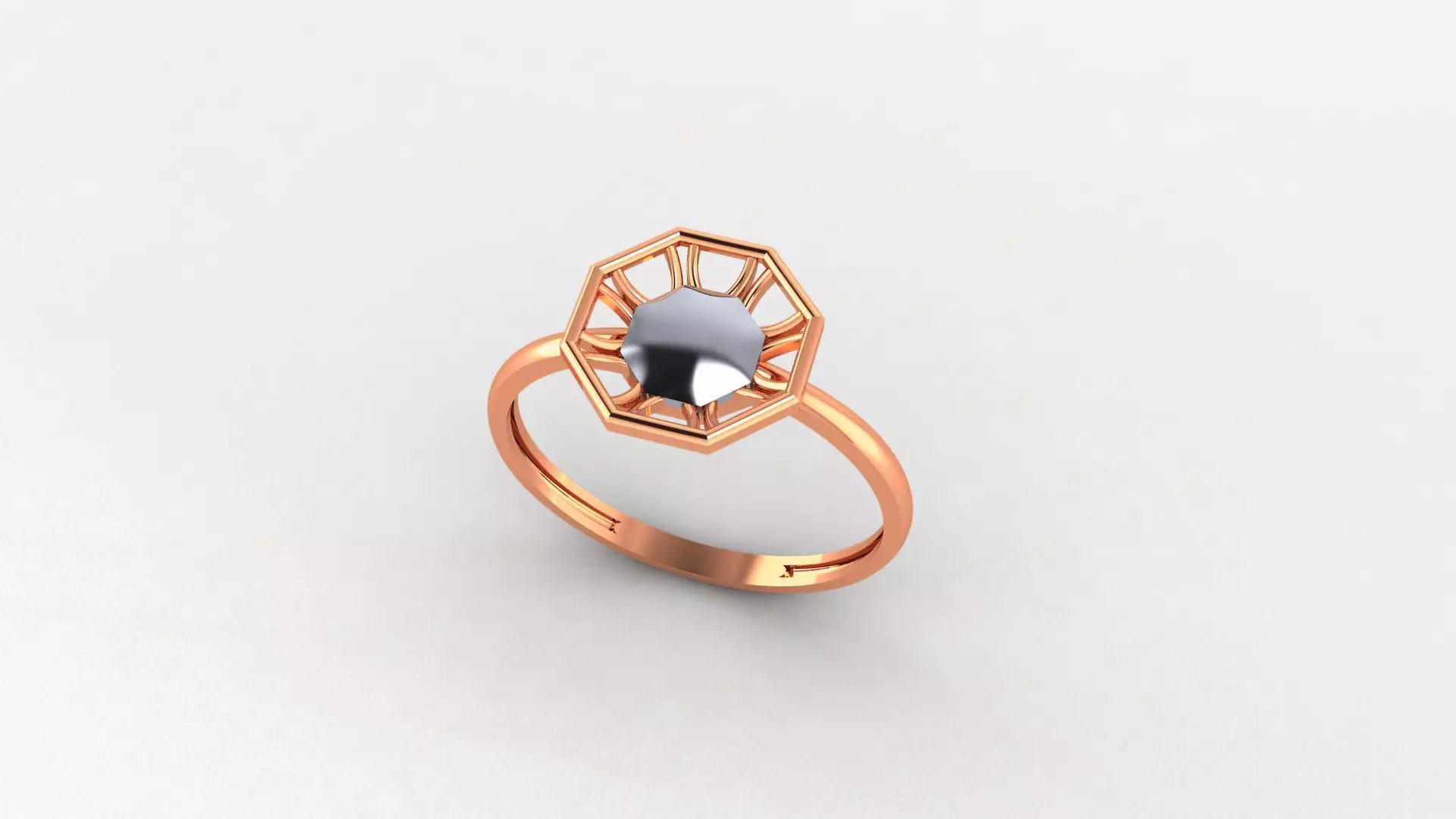 Blooming Flower Ultra light wt minimalist Plain Gold Ring 3D print model_0