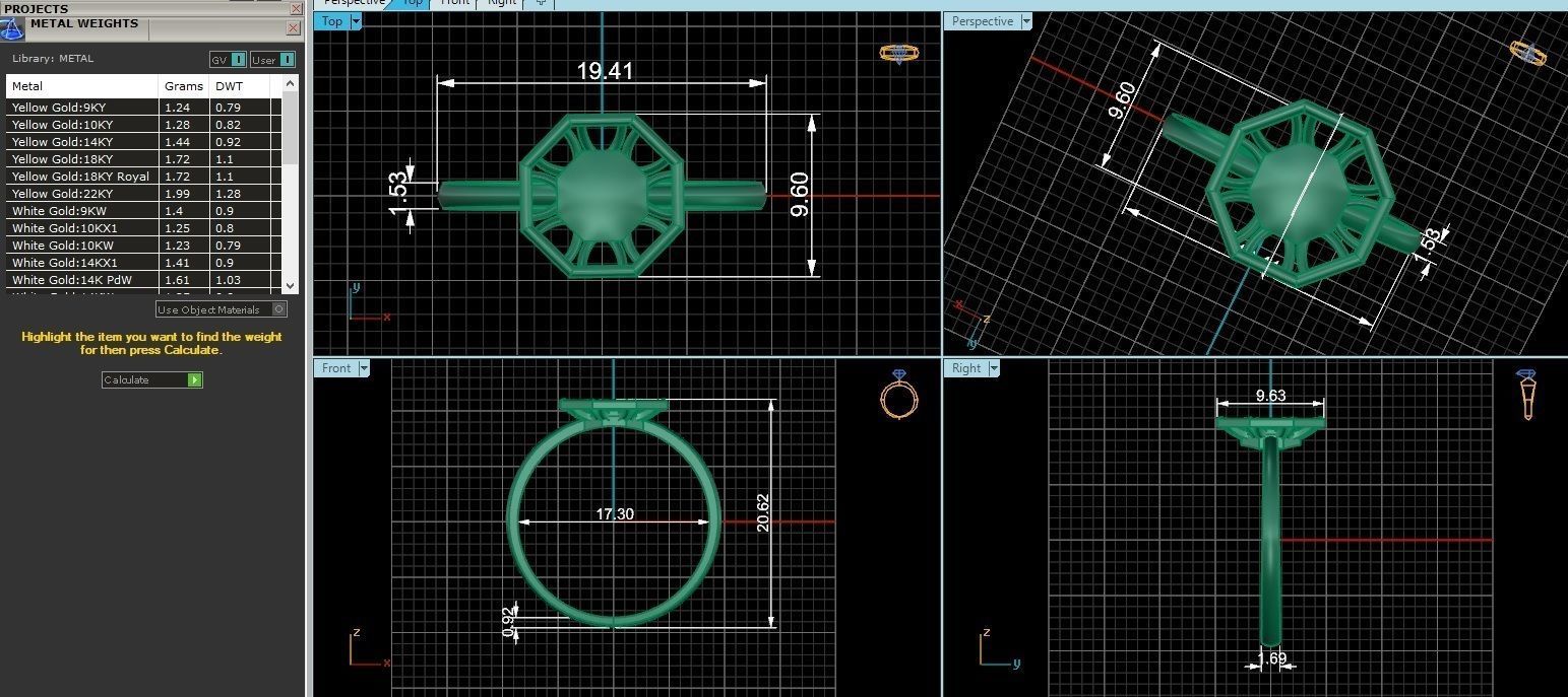 Blooming Flower Ultra light wt minimalist Plain Gold Ring 3D print model_3