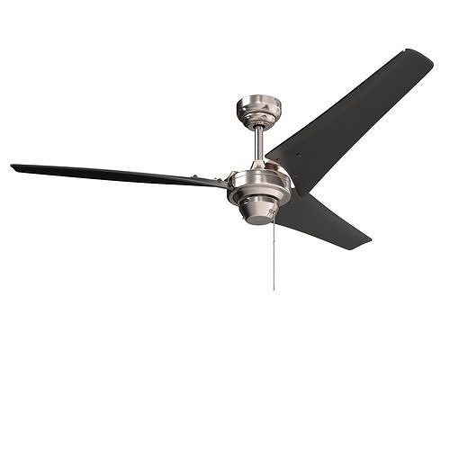 Almadale Brushed Nickel Pull Chain Ceiling Fan PBR 3D model