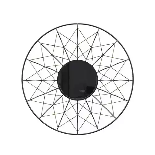 Axxis 34 12W Black Antique Silver Metal Mirrored Wall Art PBR