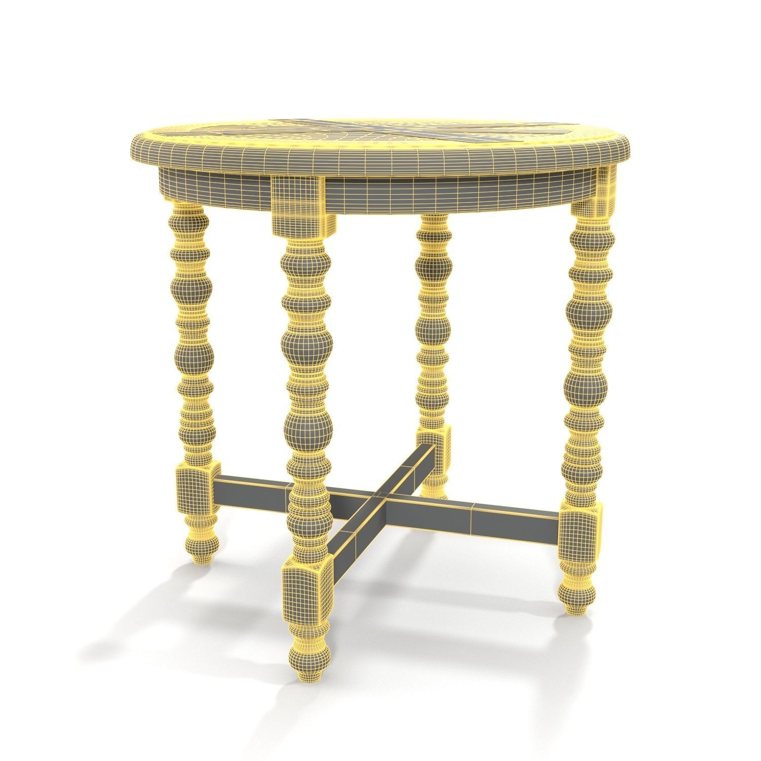 Spindle Side Table 3D model_5