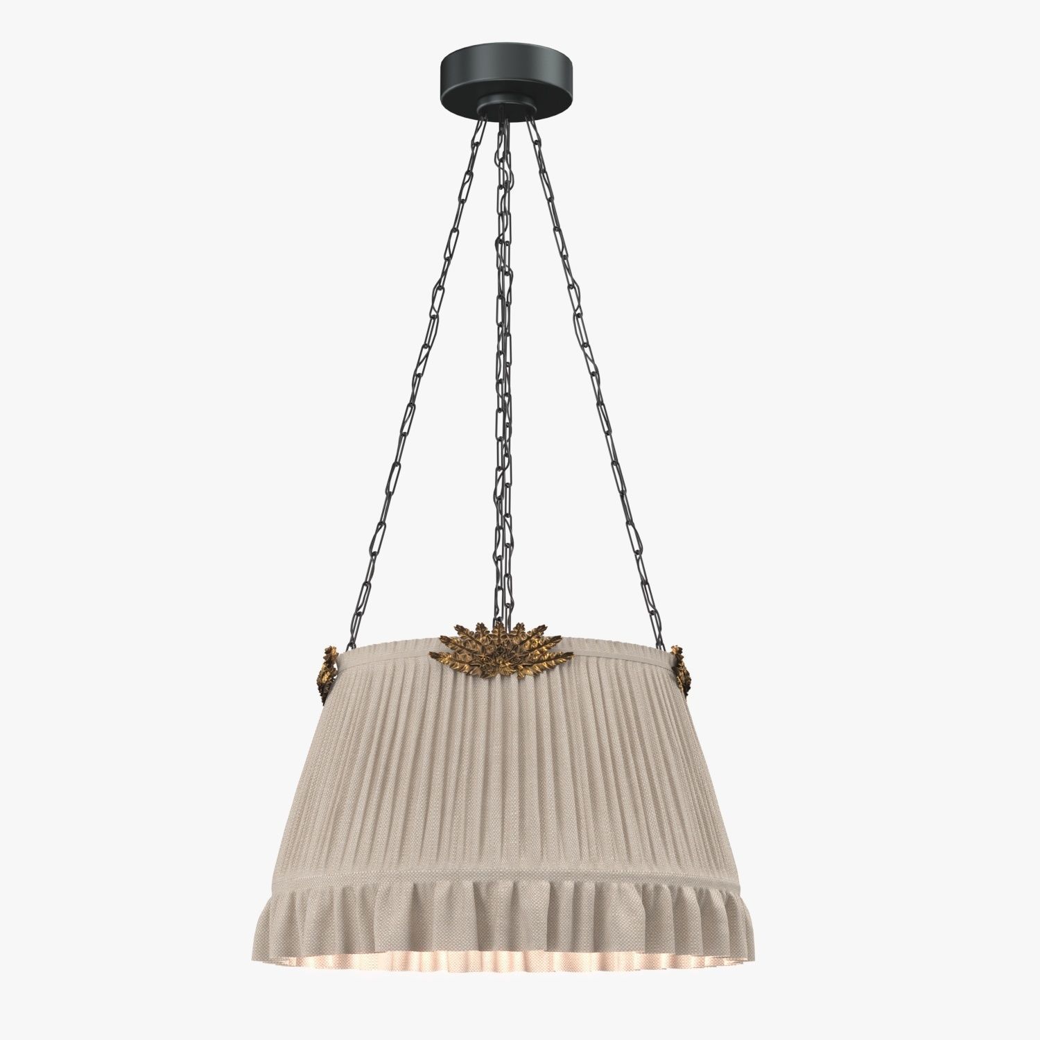 Vintage Bedroom Fabric Pendant 3D model_1