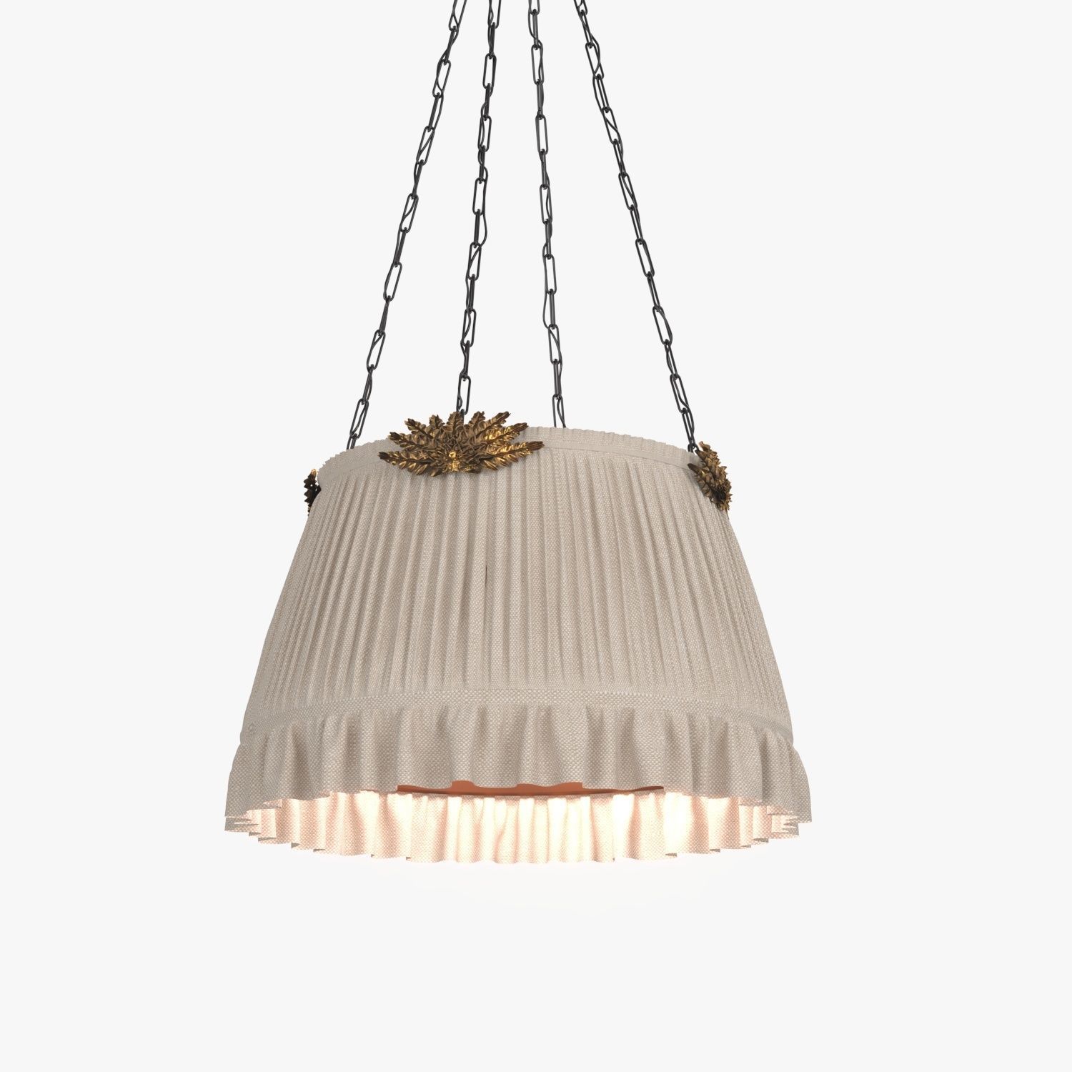 Vintage Bedroom Fabric Pendant 3D model_2