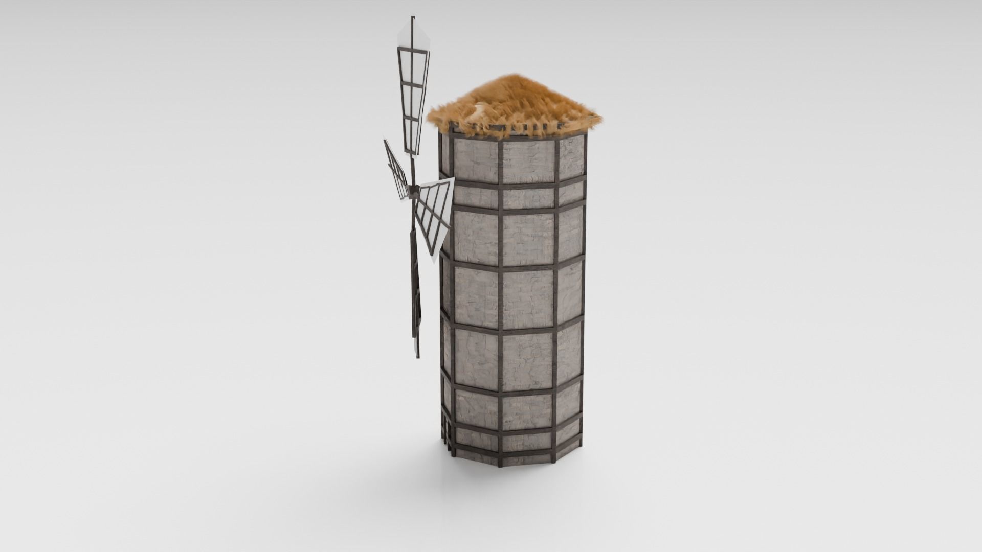 Medieval Windmill Low-poly 3D model_3
