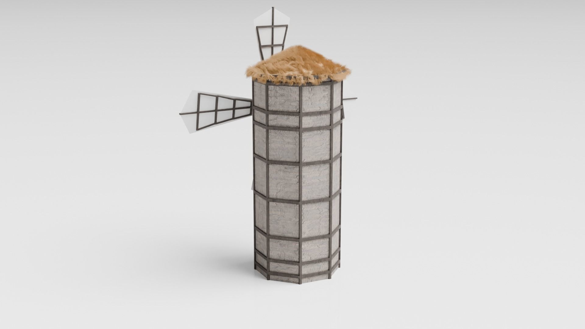 Medieval Windmill Low-poly 3D model_5