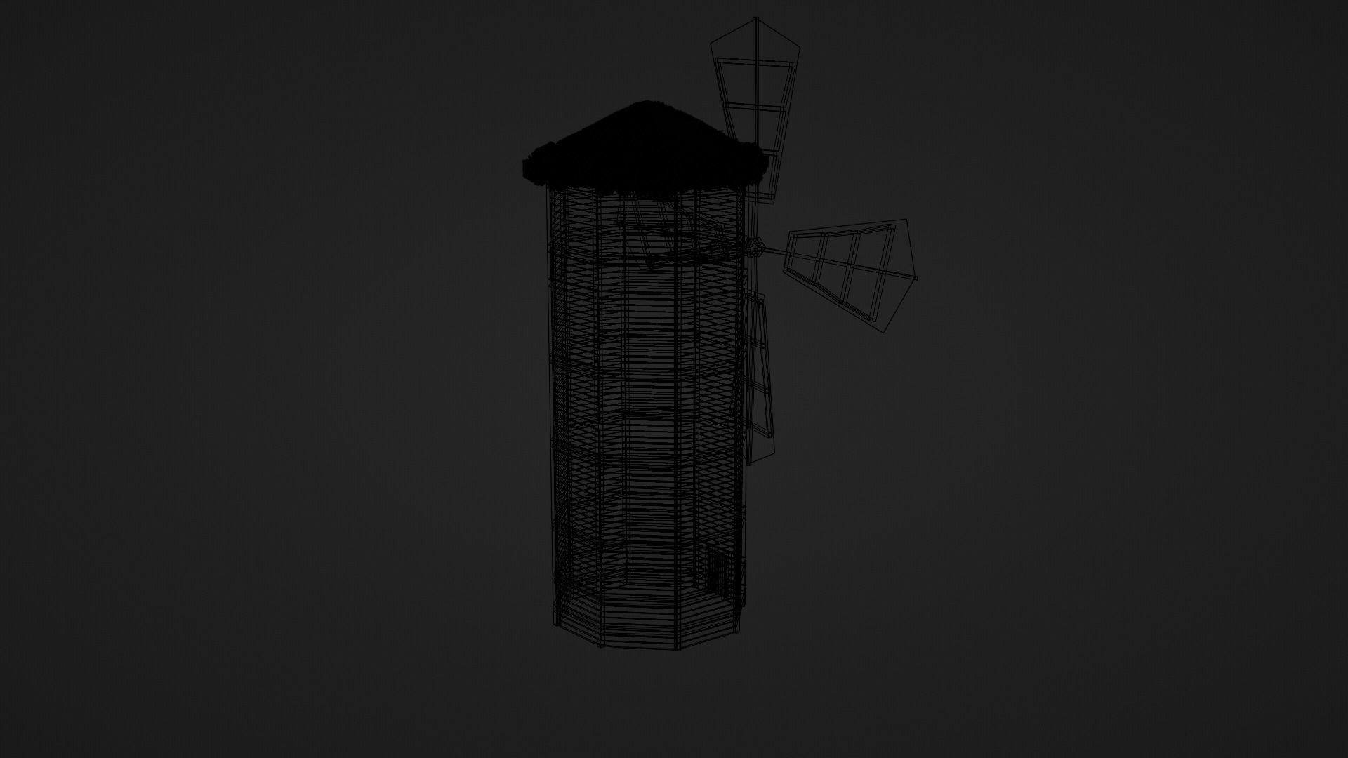 Medieval Windmill Low-poly 3D model_15