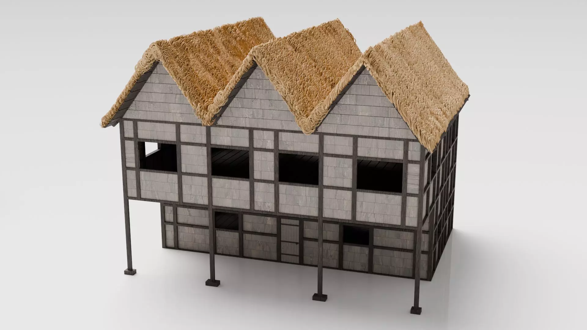 Medieval Tavern Low-poly 3D model_0