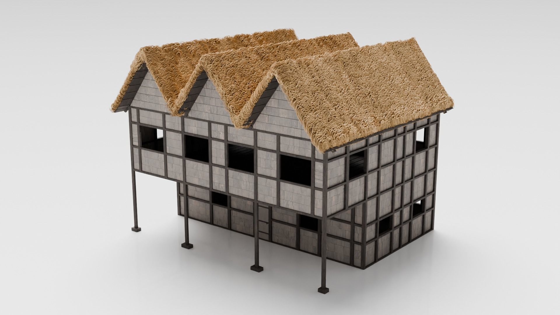 Medieval Tavern Low-poly 3D model_2