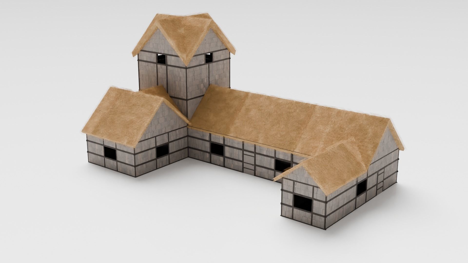 Medieval Inn Low-poly 3D model_2