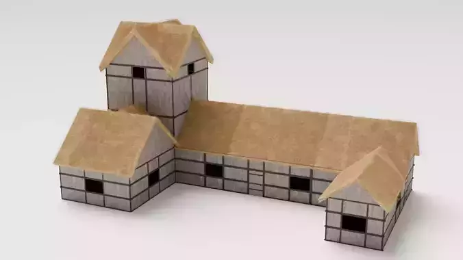Medieval Inn Low-poly 3D model