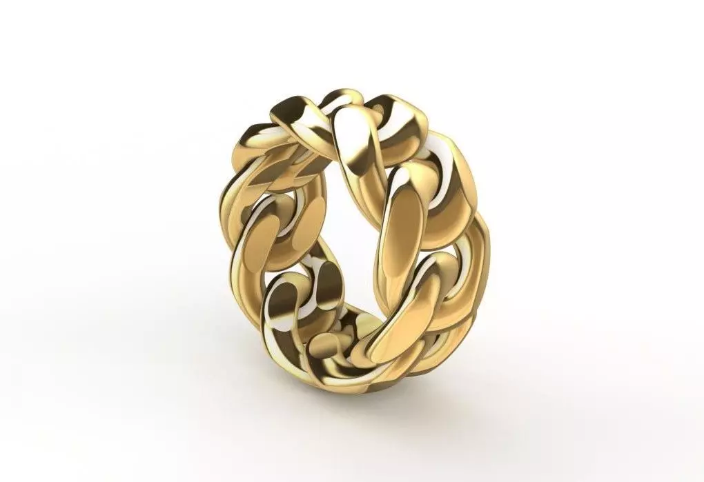 custom heavy 10mm miami cuban ring band US 4 3D print model