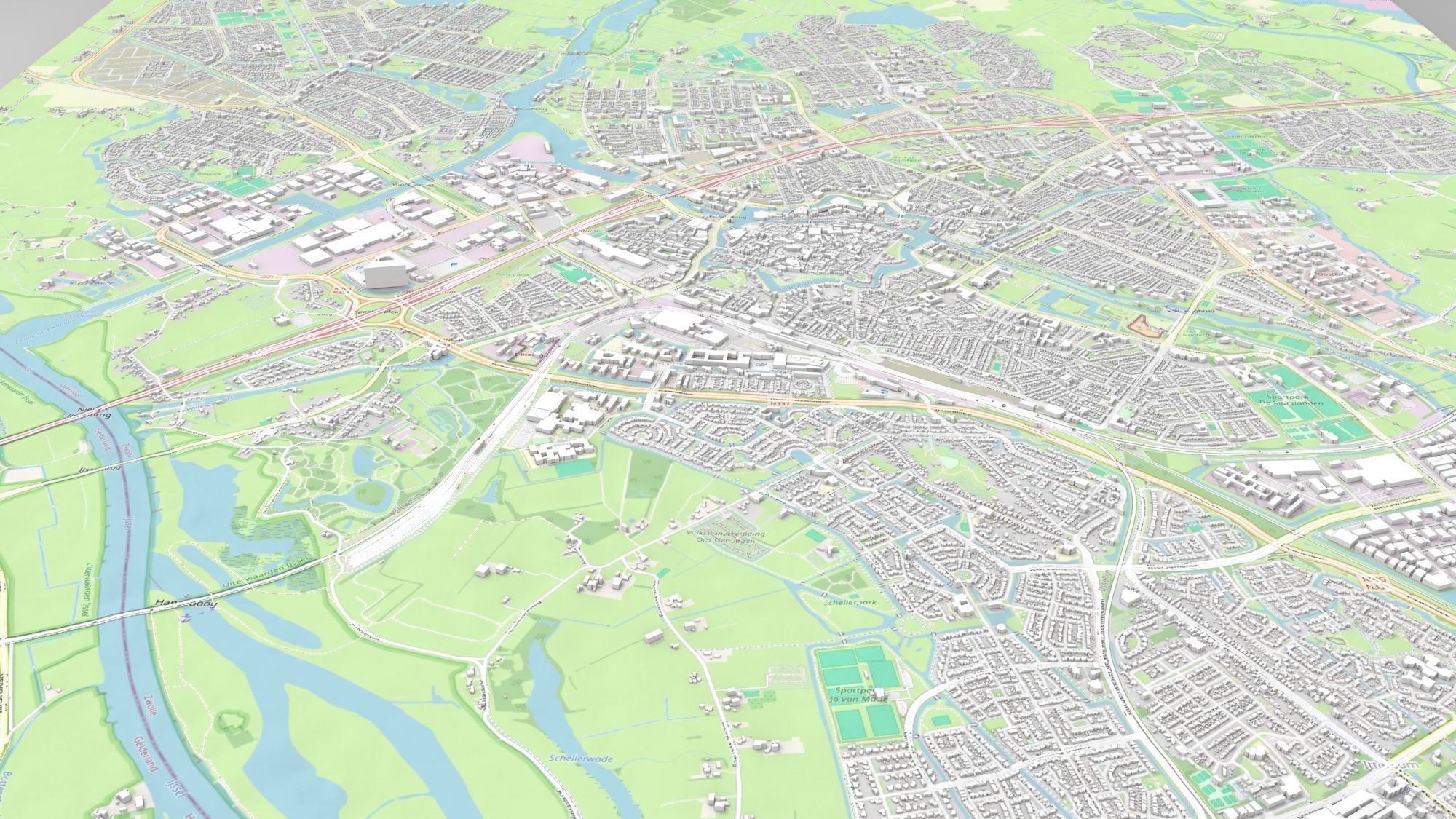 Cityscape Zwolle Netherlands 3D model_10