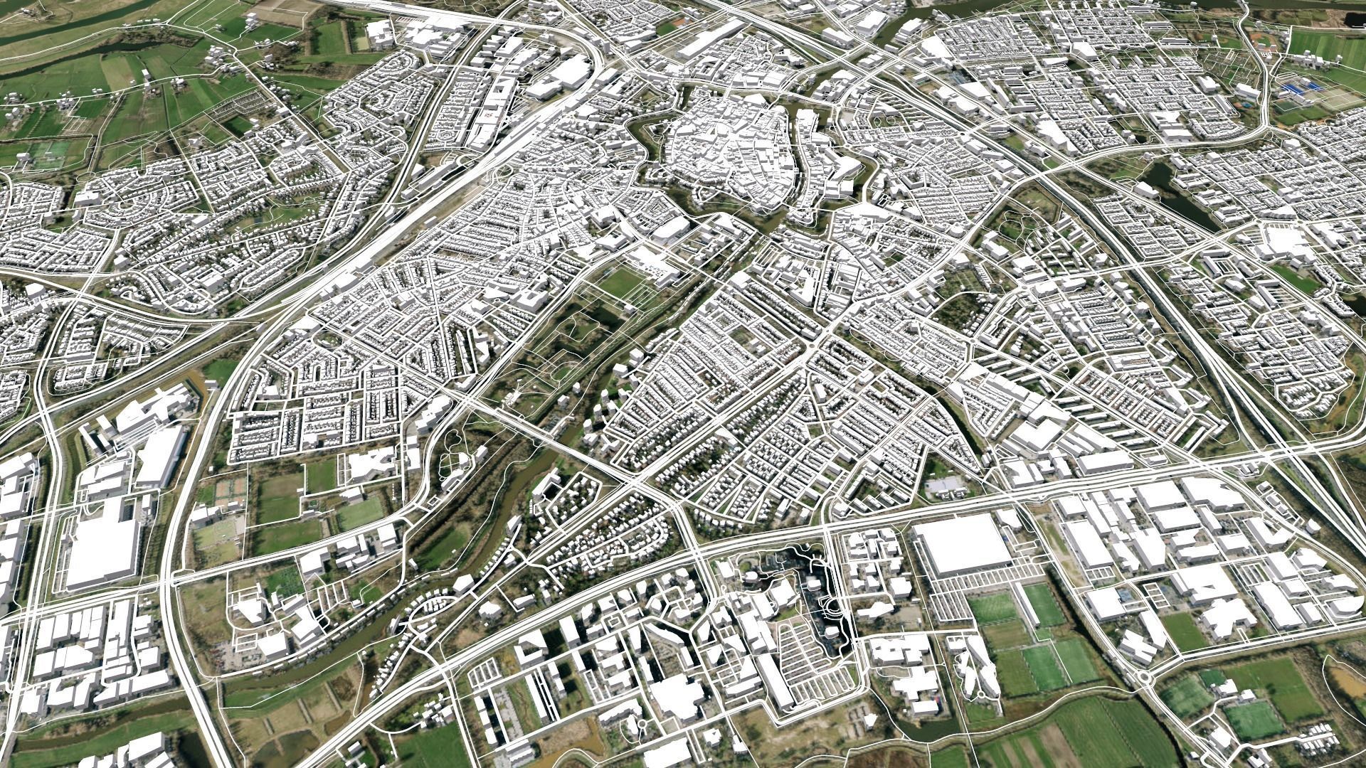 Cityscape Zwolle Netherlands 3D model_6