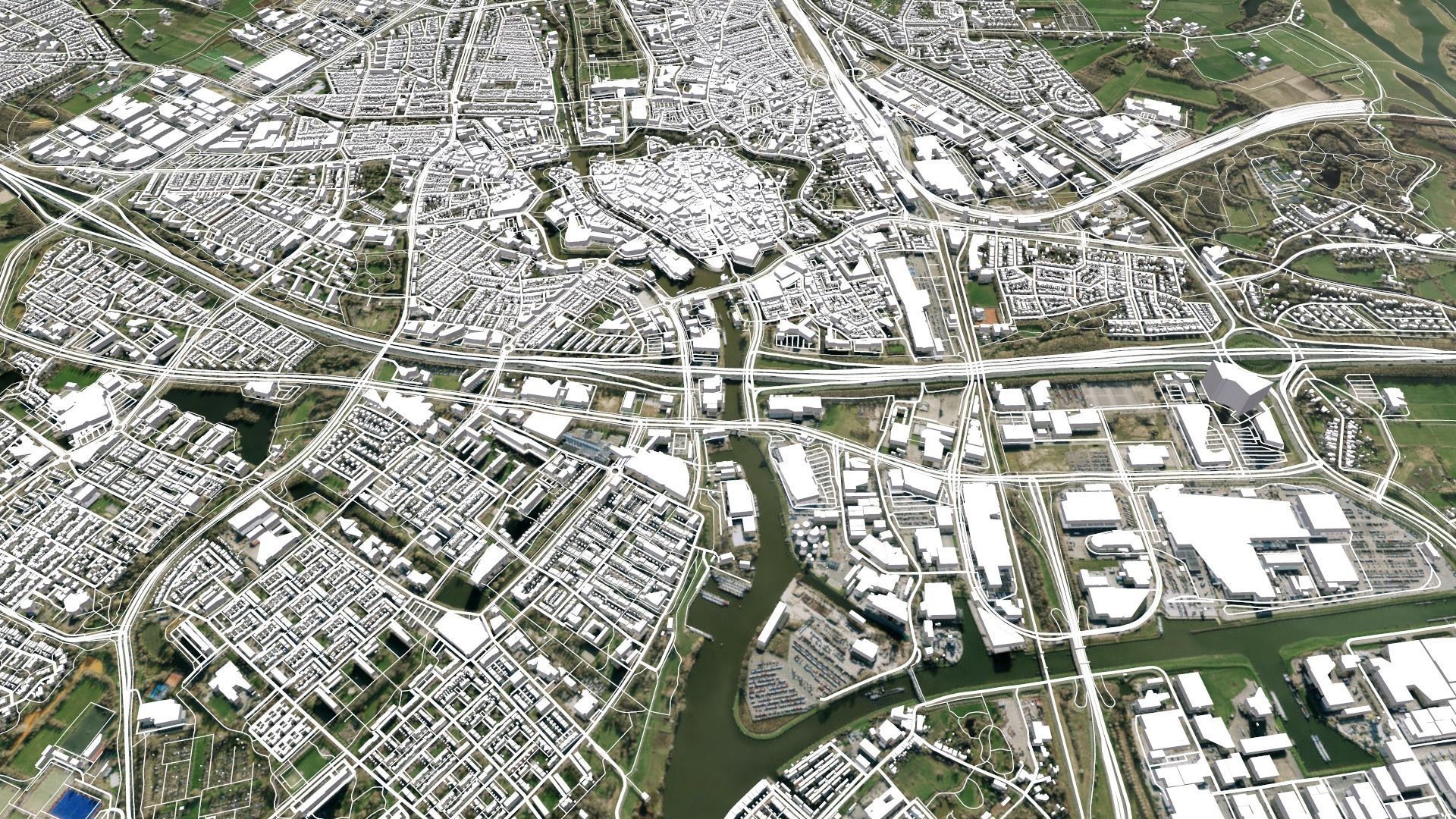 Cityscape Zwolle Netherlands 3D model_8