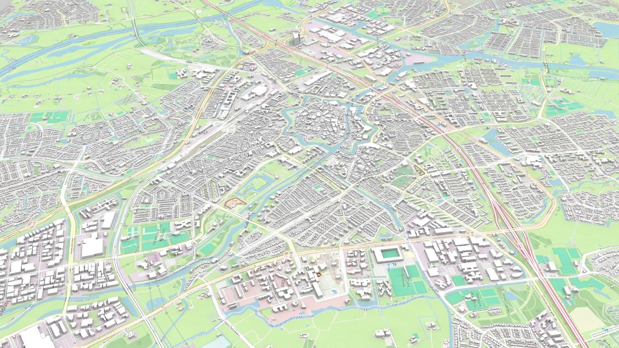 Cityscape Zwolle Netherlands 3D model_9