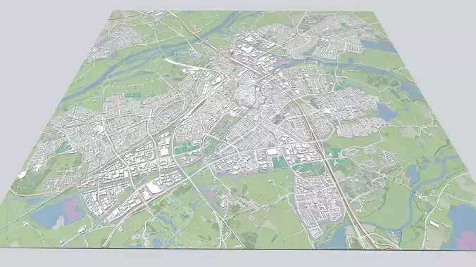 Cityscape Zwolle Netherlands 3D model