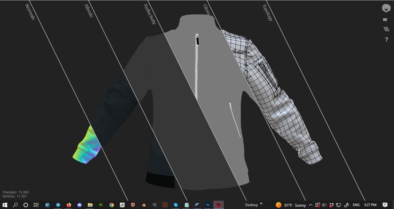 Leader Fleece Innenjacke uniform Outfit for GTA fivem 3D model  Low-poly 3D model_14