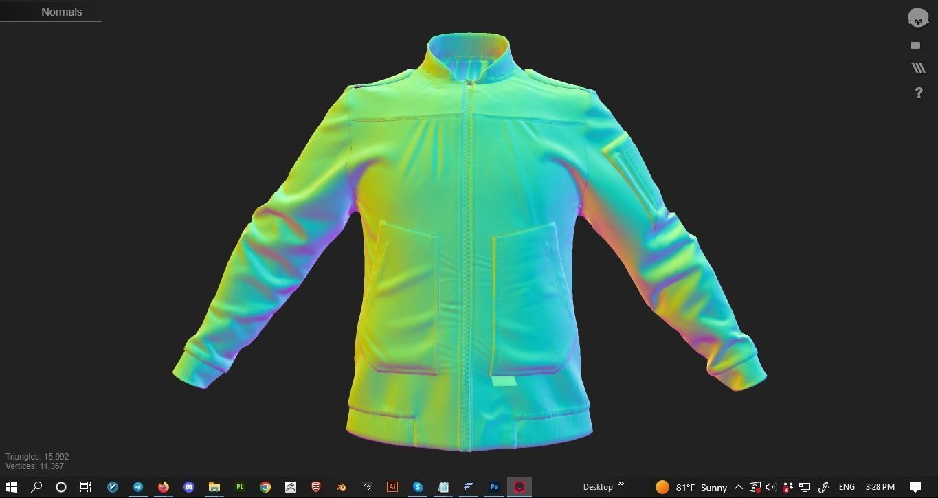 Leader Fleece Innenjacke uniform Outfit for GTA fivem 3D model  Low-poly 3D model_15
