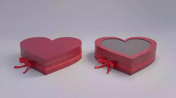 Gift Box Valentine Heart shape with Ribbon