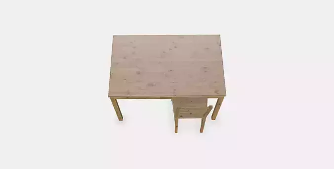 JOKKMOKK Table and 4 chairs Low-poly 3D model