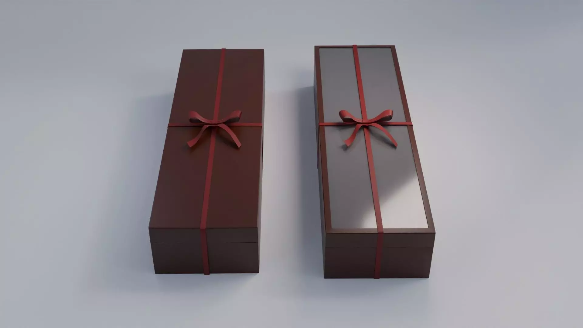 Gift Box Rectangle shape with Ribbon Low-poly 3D model_0