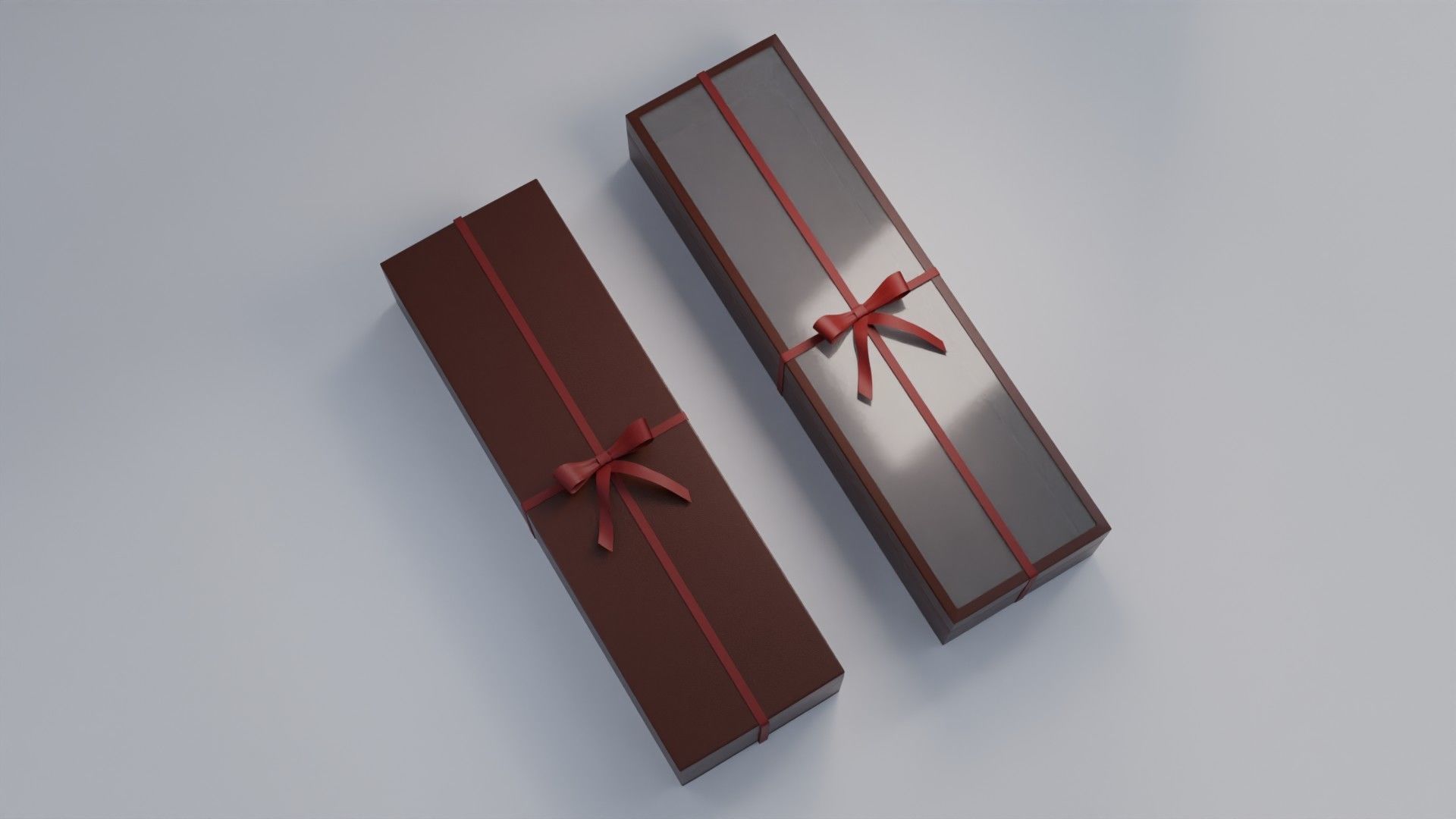 Gift Box Rectangle shape with Ribbon Low-poly 3D model_2