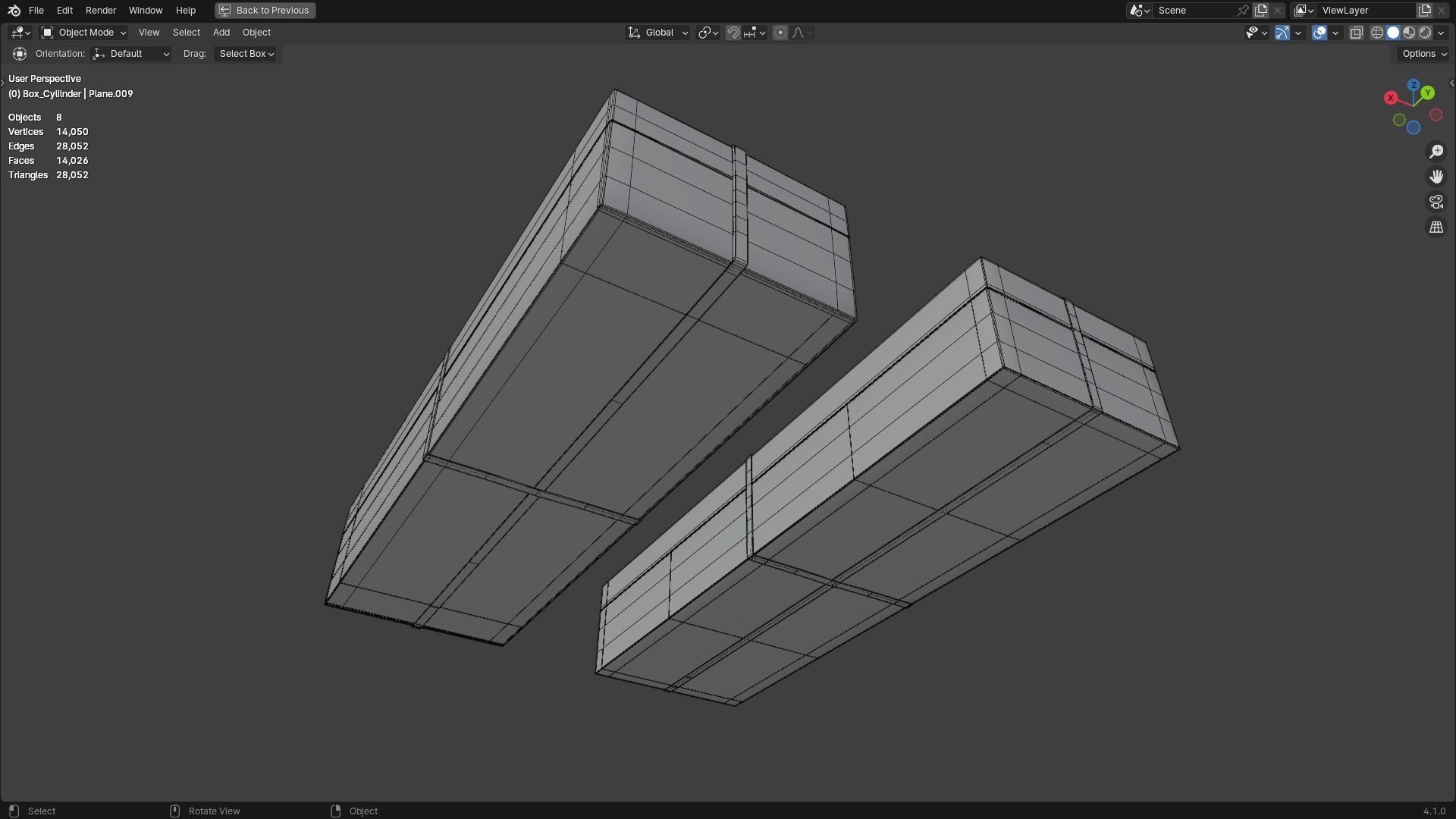 Gift Box Rectangle shape with Ribbon Low-poly 3D model_8