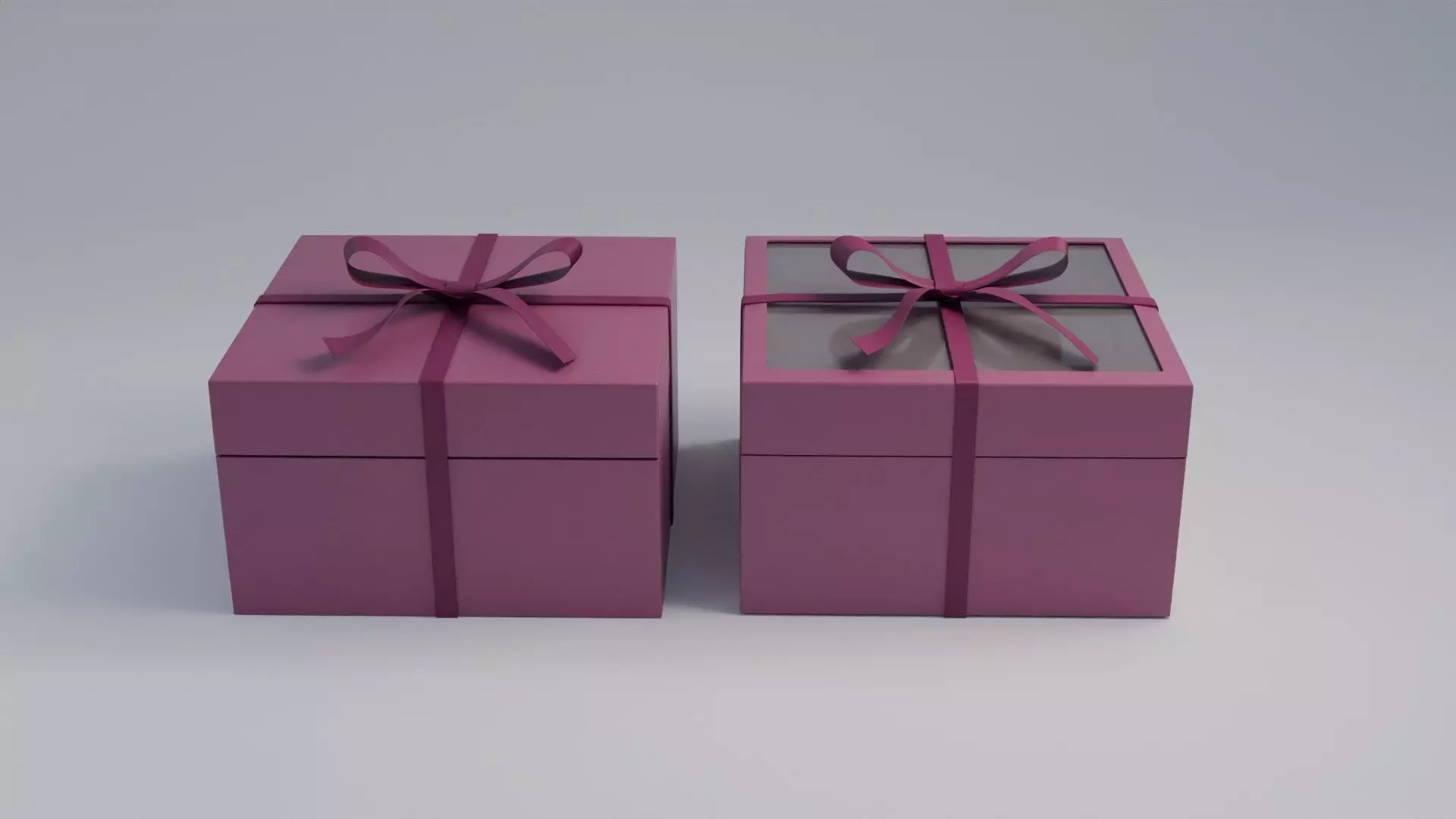 Gift Box Square shape with Ribbon Low-poly 3D model_0